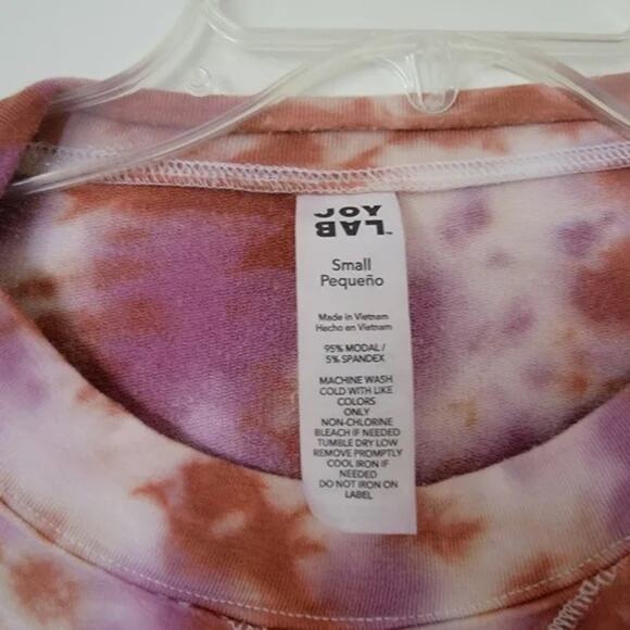 JoyLab Orange and Pink Tie Dye Tunic Lightweight Sweatshirt - Size Small 🍑✨ 🌸 - Picture 5 of 6
